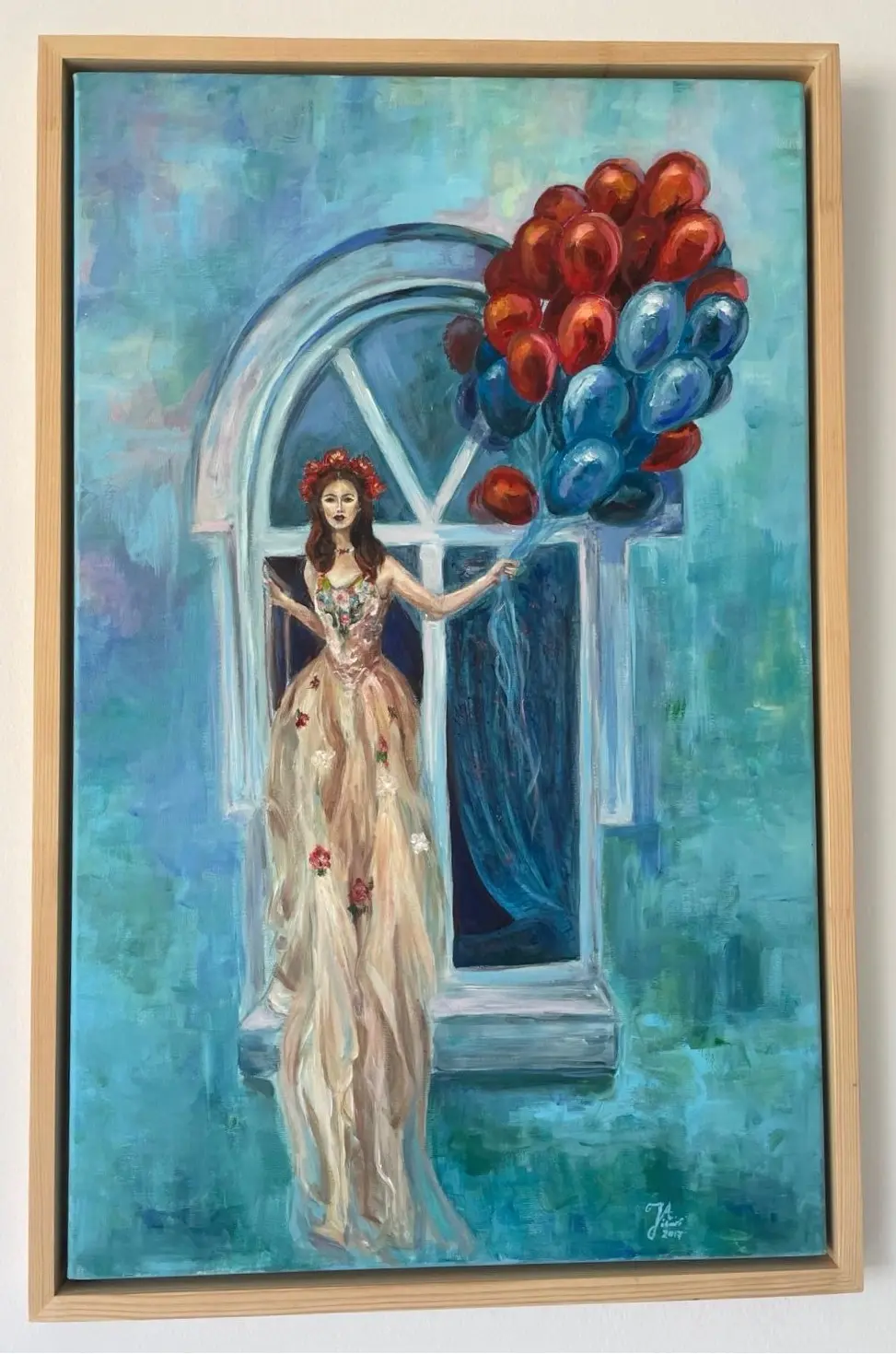 Abstract painting: Sunrise Over Water by Picking Colours